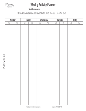 Weekly Activity Planner