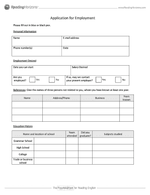 Employment Application Form