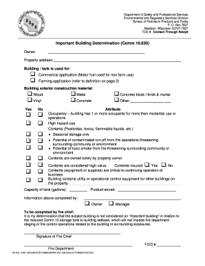Important Building Determination Form