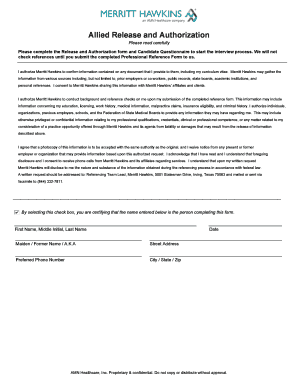 Allied Candidate Release and Authorization Form
