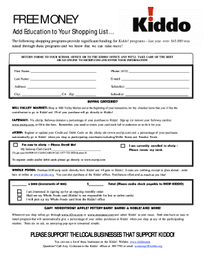 Kiddo Fundraising Program Application
