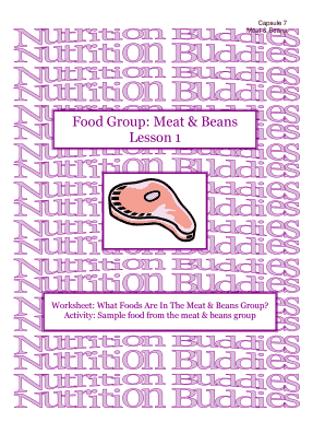 Meat & Beans Group Worksheet