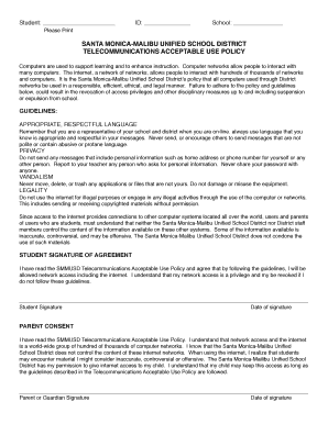 Santa Monica-Malibu Telecommunications Acceptable Use Policy