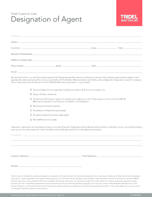 Tridel Designation of Agent Form