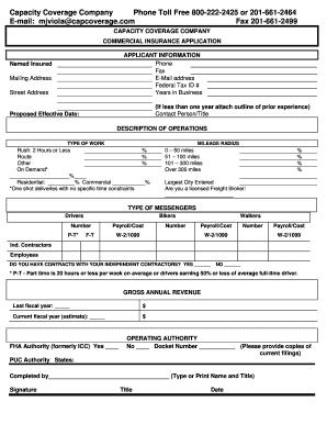 Commercial Insurance Application