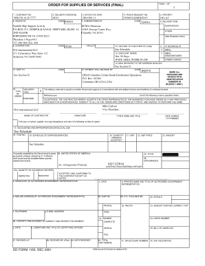 US Federal Government Purchase Order Form