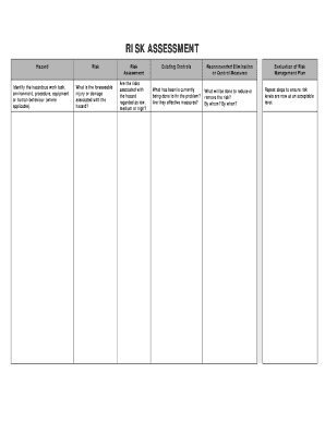 Risk Assessment Form