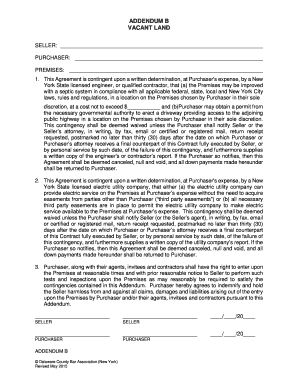 ADDENDUM B VACANT LAND SELLER: PURCHASER: PREMISES: 1