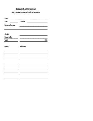Business Meal Expense Report