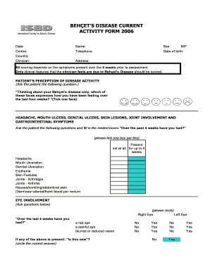 Behçet's Disease Activity Form