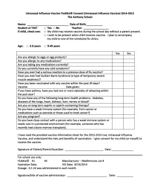 FluMist Consent Form