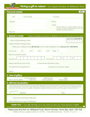 Wildwood Trust Donation Form