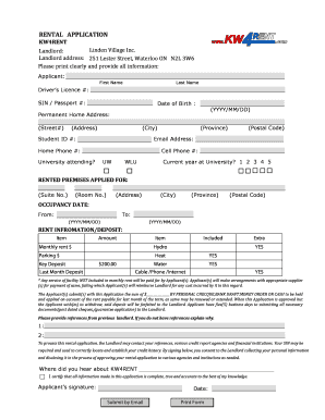 Rental Application Form