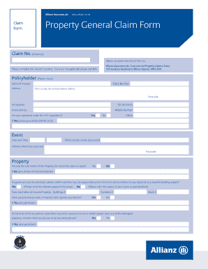 Allianz Property General Claim Form