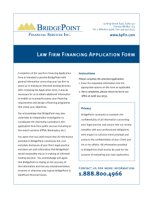 Law Firm Financing Application Form