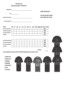 Tshirt template printable - 8th gr t shirt order form v2 - anthonyschoolorg