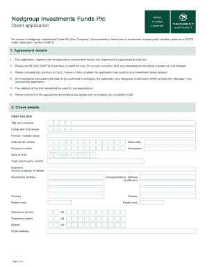 Nedgroup Investments Funds Plc Client Application