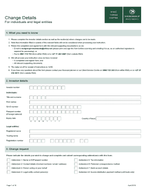 Investor Change Details Form