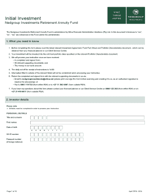 Nedgroup Investments Retirement Annuity Fund Application Form