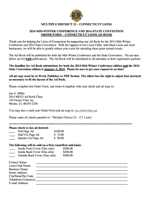 Thank you for helping the Lions of Connecticut by supporting our Ad Book for the 2012 Mid-Winter Conference and 2012 State Convention - lionsdistrict23c