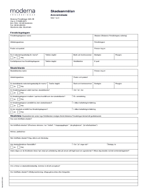 Swedish Liability Claim Form