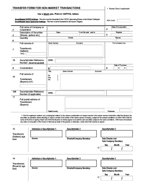 Transfer Form for Non-Market Transactions