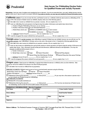 State Income Tax Withholding Election Notice