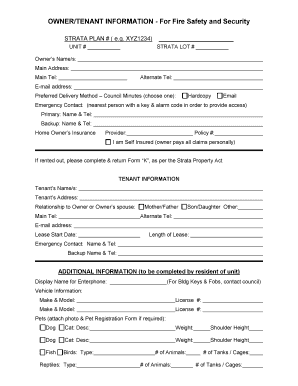 Strata Property Fire Safety and Security Form