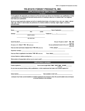 Employment Application (Non-Driver)