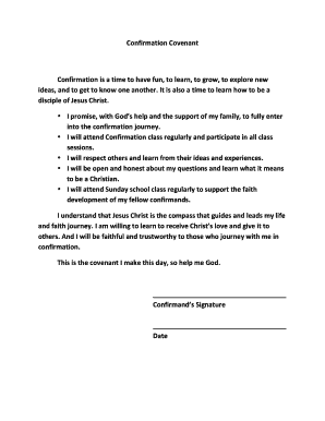 Confirmation Covenant