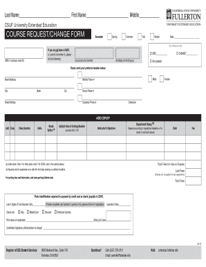 CSUF Course Request/Change Form