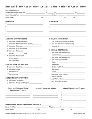 Annual State Association Letter to National Association