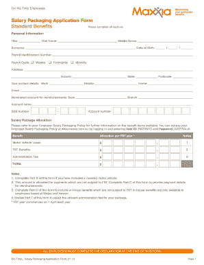 Rio Tinto Salary Packaging Application Form