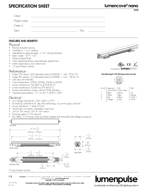 Lumencove Nano Specification Sheet