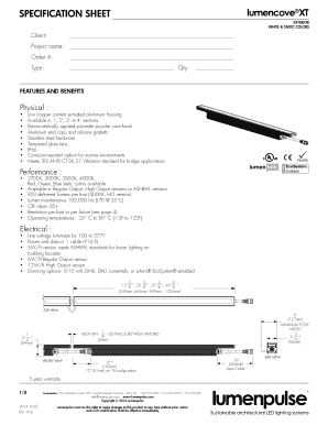 Lumencove XT Exterior Specification Sheet