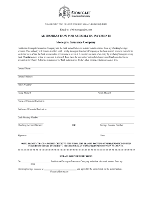 Authorization for Automatic Payments