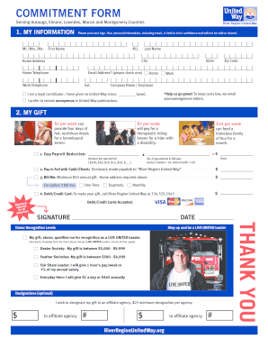 River Region United Way Commitment Form