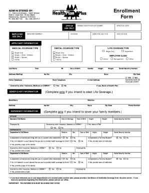 Employee Health Insurance Enrollment Form