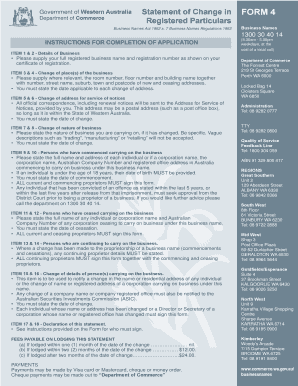 Western Australia Business Name Change Form