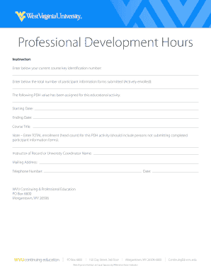 Professional Development Hours Form