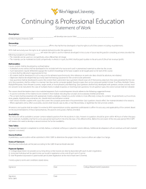 Statement of Work/Contract/Agreement Template - Continuing ... - continuinged wvu