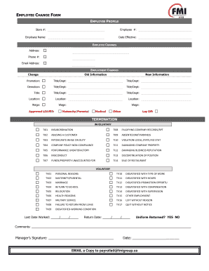 Employee Change Form