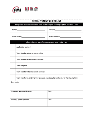Recruitment Checklist