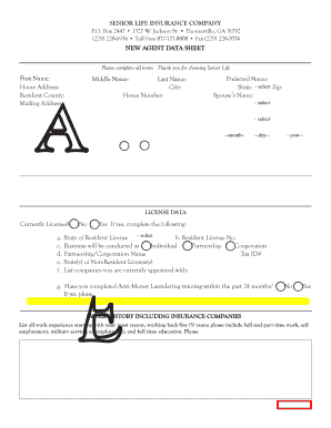 Senior Life Insurance Agent Application Form
