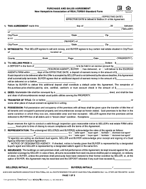 New Hampshire Purchase and Sales Agreement