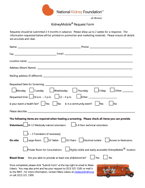 KidneyMobile Screening Request Form