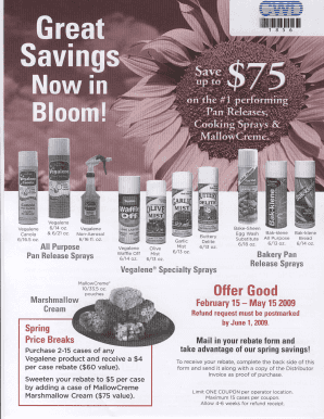 Vegalene Product Rebate Form