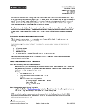 Immunization Record Form