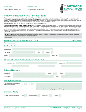Student Medical Form