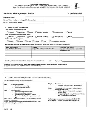 Asthma Management Form
